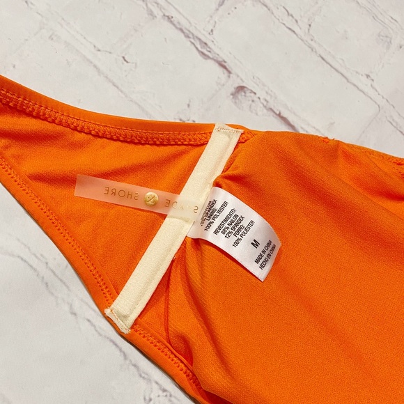 [Shade & Shore] NWOT orange ruched halter bikini swim top MEDIUM - Picture 2 of 3